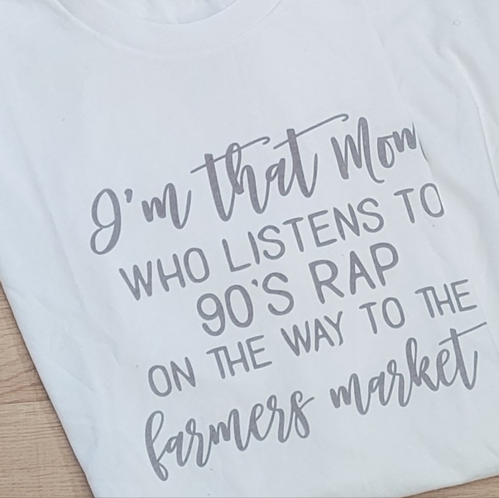 Farmer's Market 90s rap Mom tee Size XL White Green Unisex sizing New